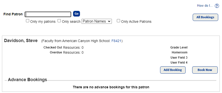 Book Items page with Add Booking and Book Now buttons showing.